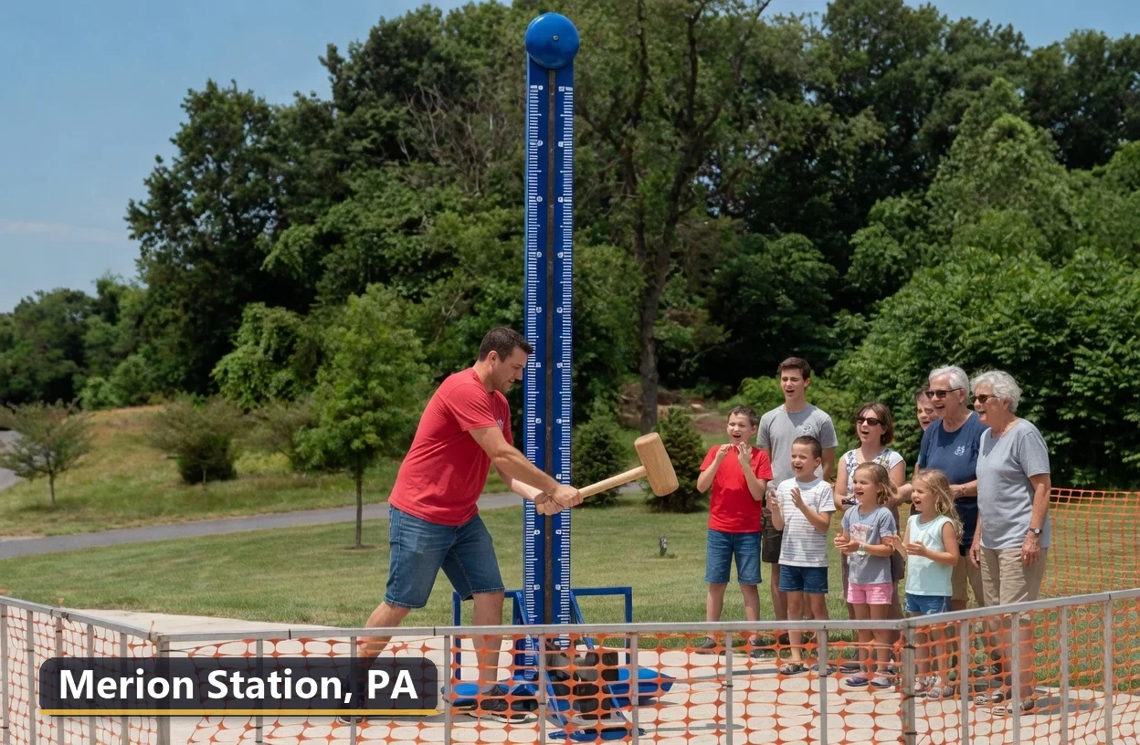 High striker carnival game rental in Merion Station, Pennsylvania for field days, parties and events