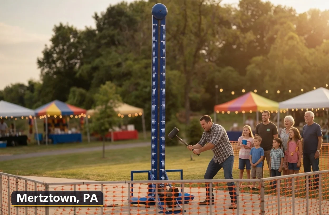 High striker carnival game rental in Mertztown, Pennsylvania for field days, parties and events