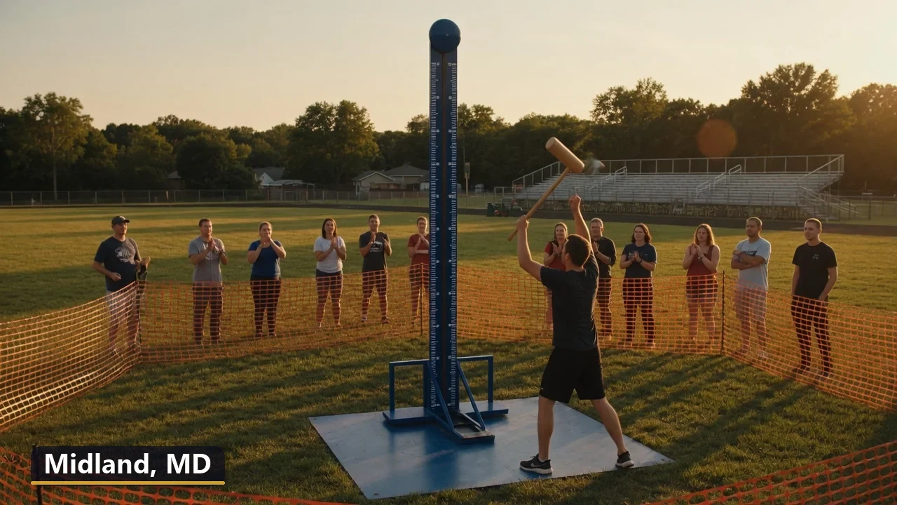 High striker carnival game rental in Midland, Maryland for field days, parties and events