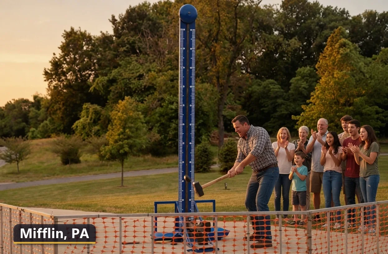 High striker carnival game rental in Mifflin, Pennsylvania for field days, parties and events