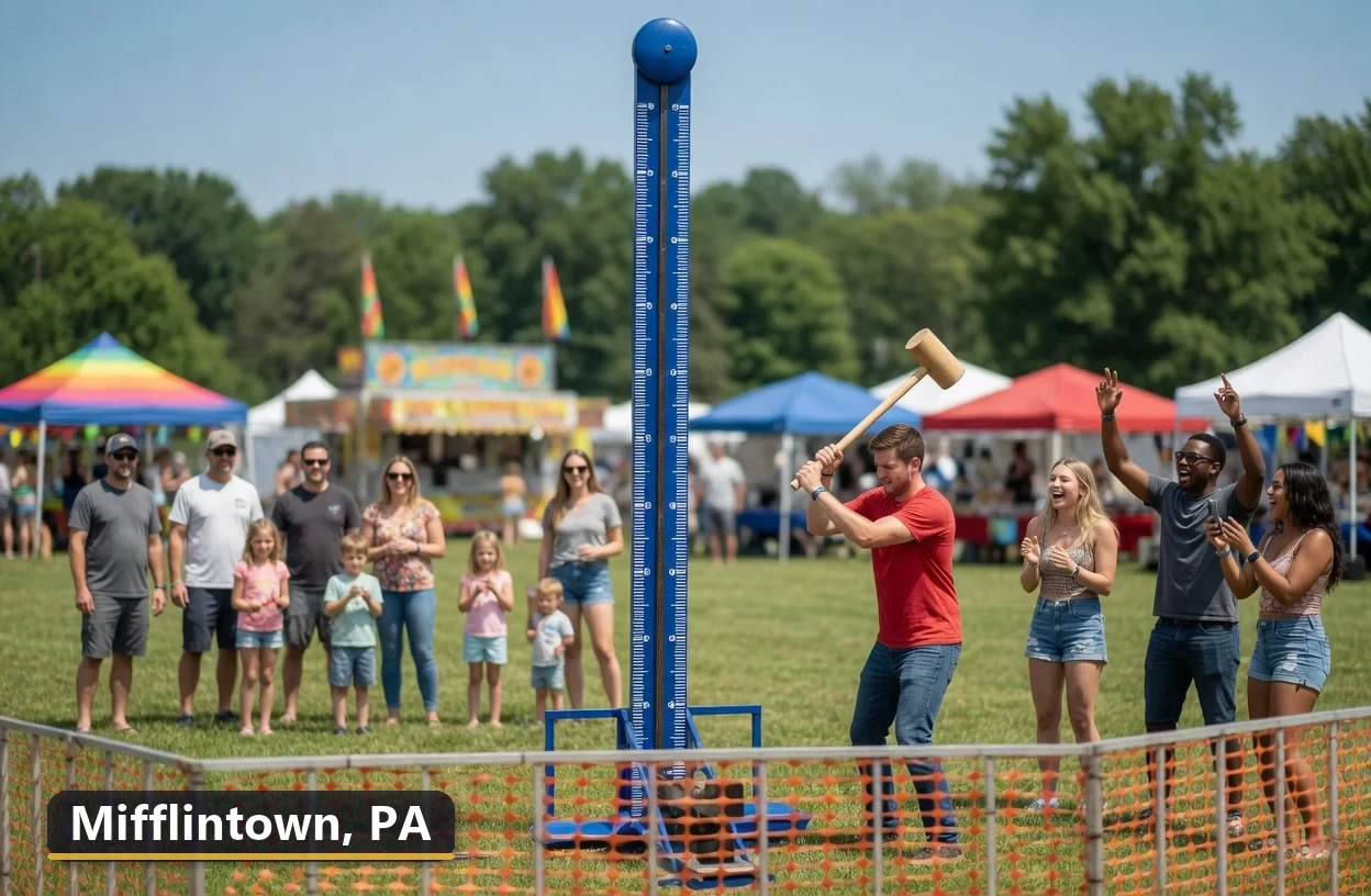 High striker carnival game rental in Mifflintown, Pennsylvania for field days, parties and events