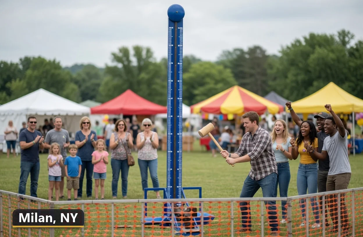 High striker carnival game rental in Milan, New York for field days, parties and events