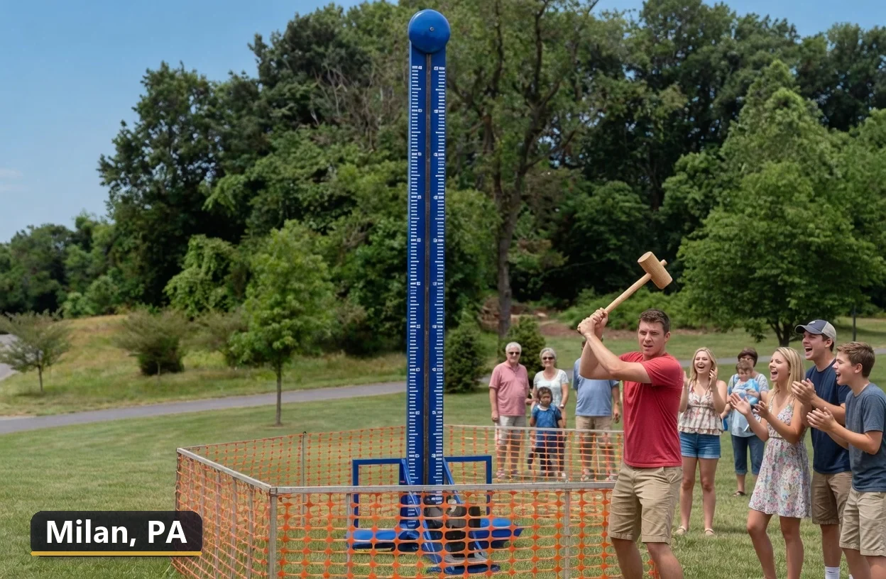 High striker carnival game rental in Milan, Pennsylvania for field days, parties and events
