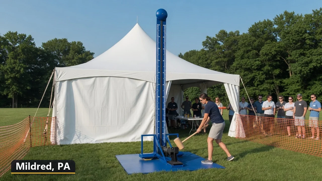High striker carnival game rental in Mildred, Pennsylvania for field days, parties and events