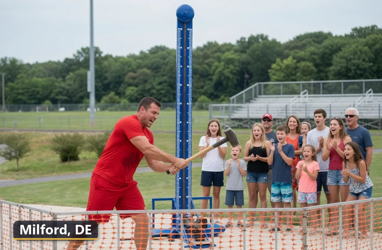 High striker carnival game rental in Milford, Delaware for field days, parties and events