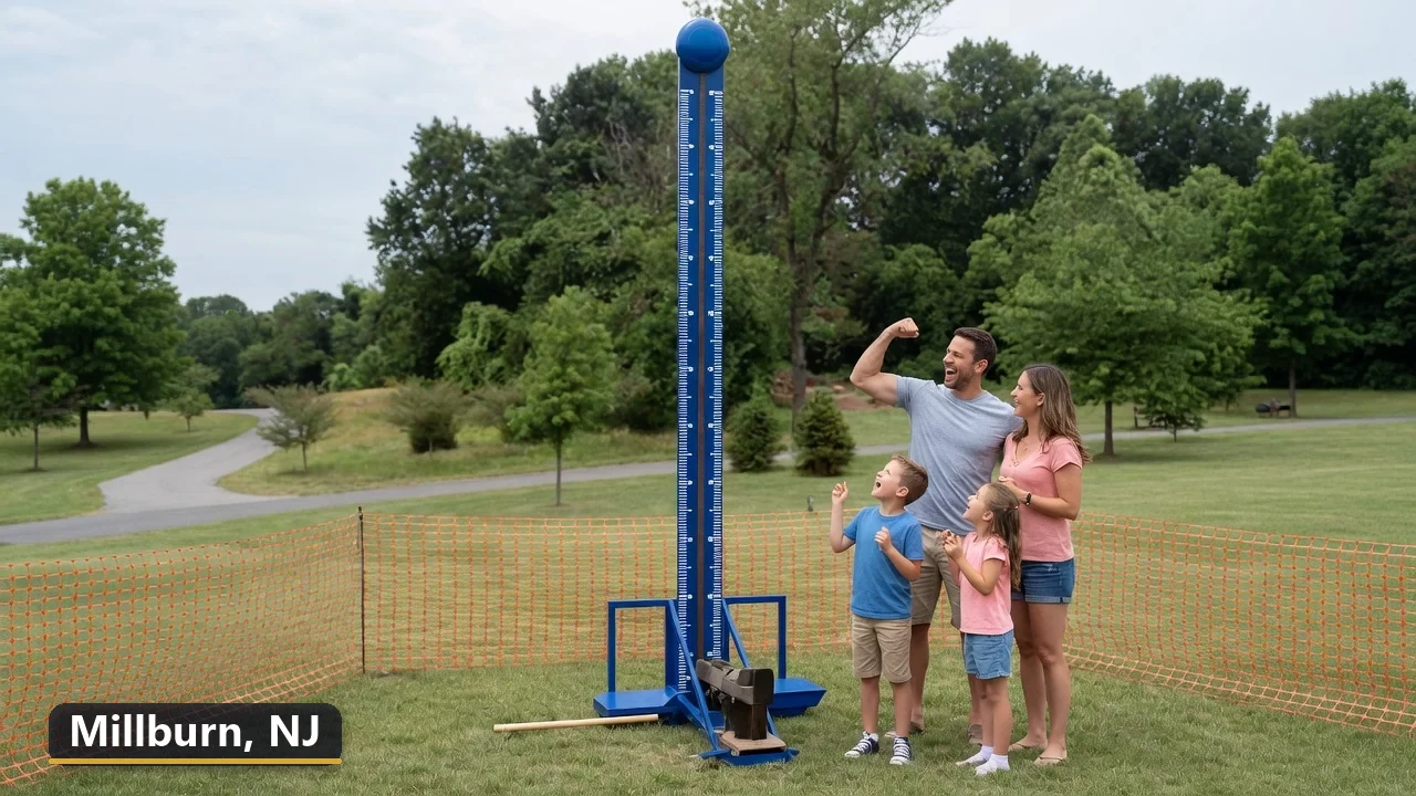 High striker carnival game rental in Millburn, New Jersey for field days, parties and events