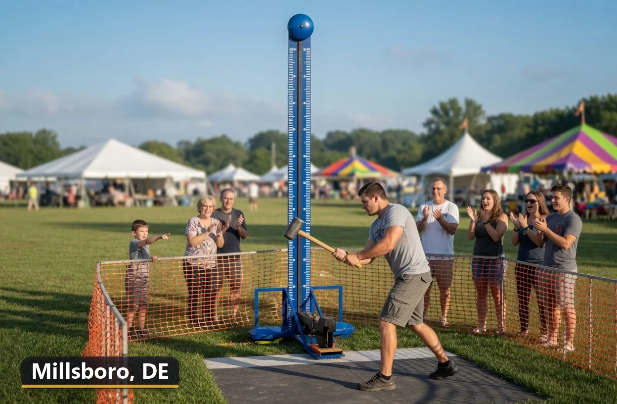 High striker carnival game rental in Millsboro, Delaware for field days, parties and events