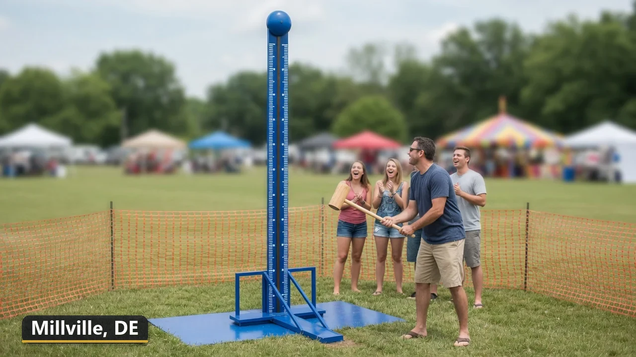 High striker carnival game rental in Millville, Delaware for field days, parties and events