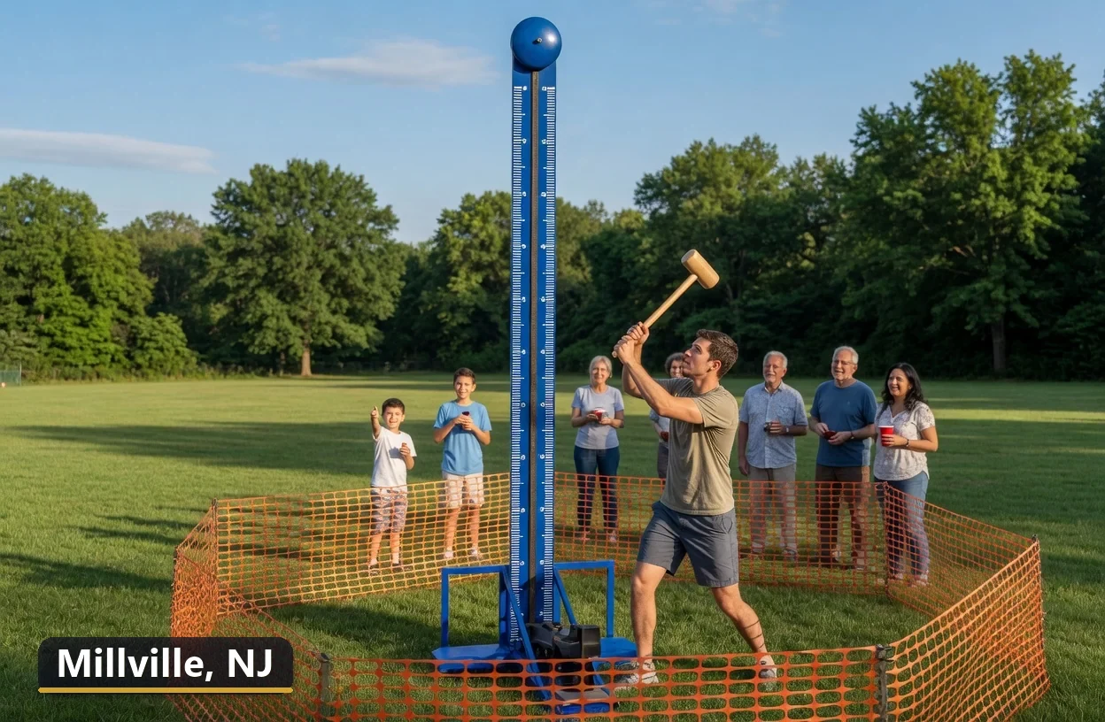 High striker carnival game rental in Millville, New Jersey for field days, parties and events