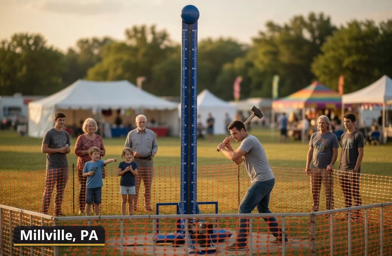 High striker carnival game rental in Millville, Pennsylvania for field days, parties and events