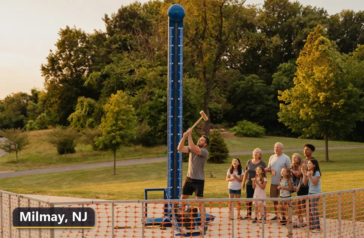 High striker carnival game rental in Milmay, New Jersey for field days, parties and events