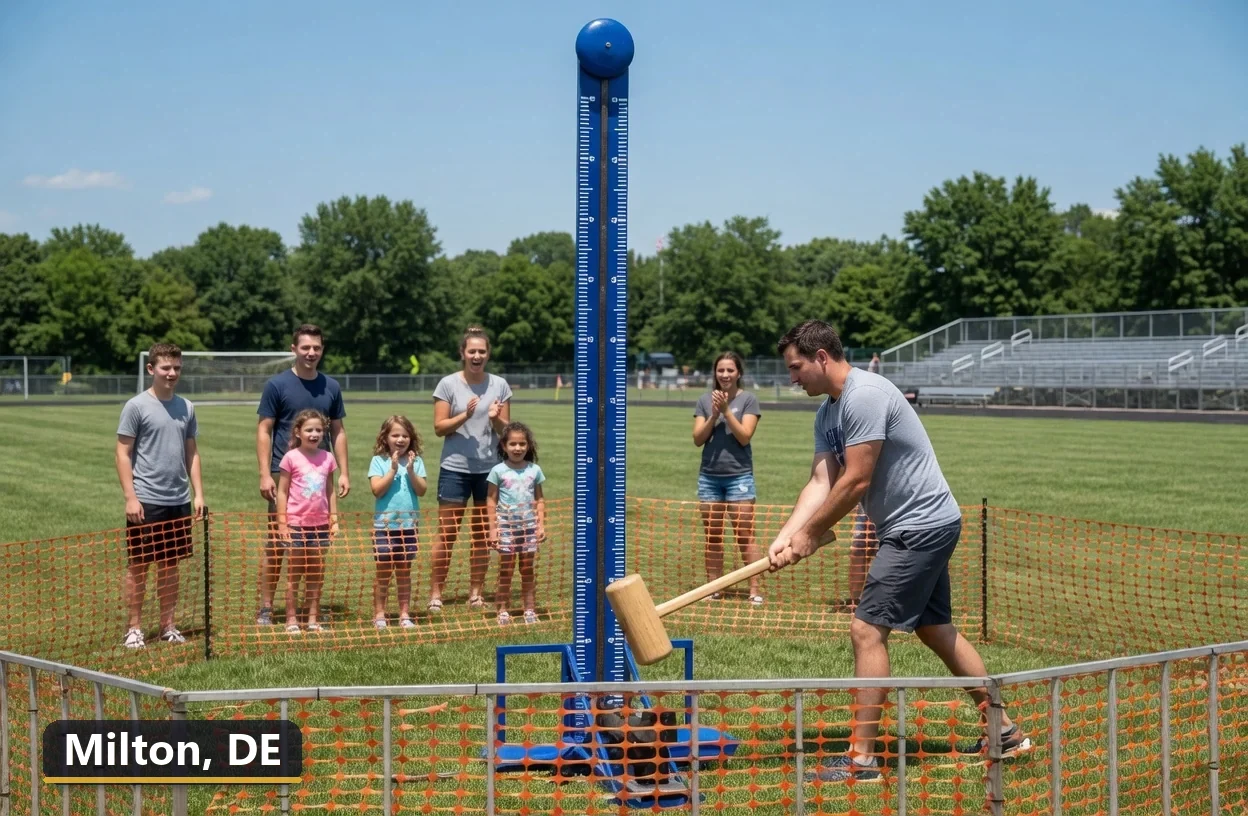 High striker carnival game rental in Milton, Delaware for field days, parties and events