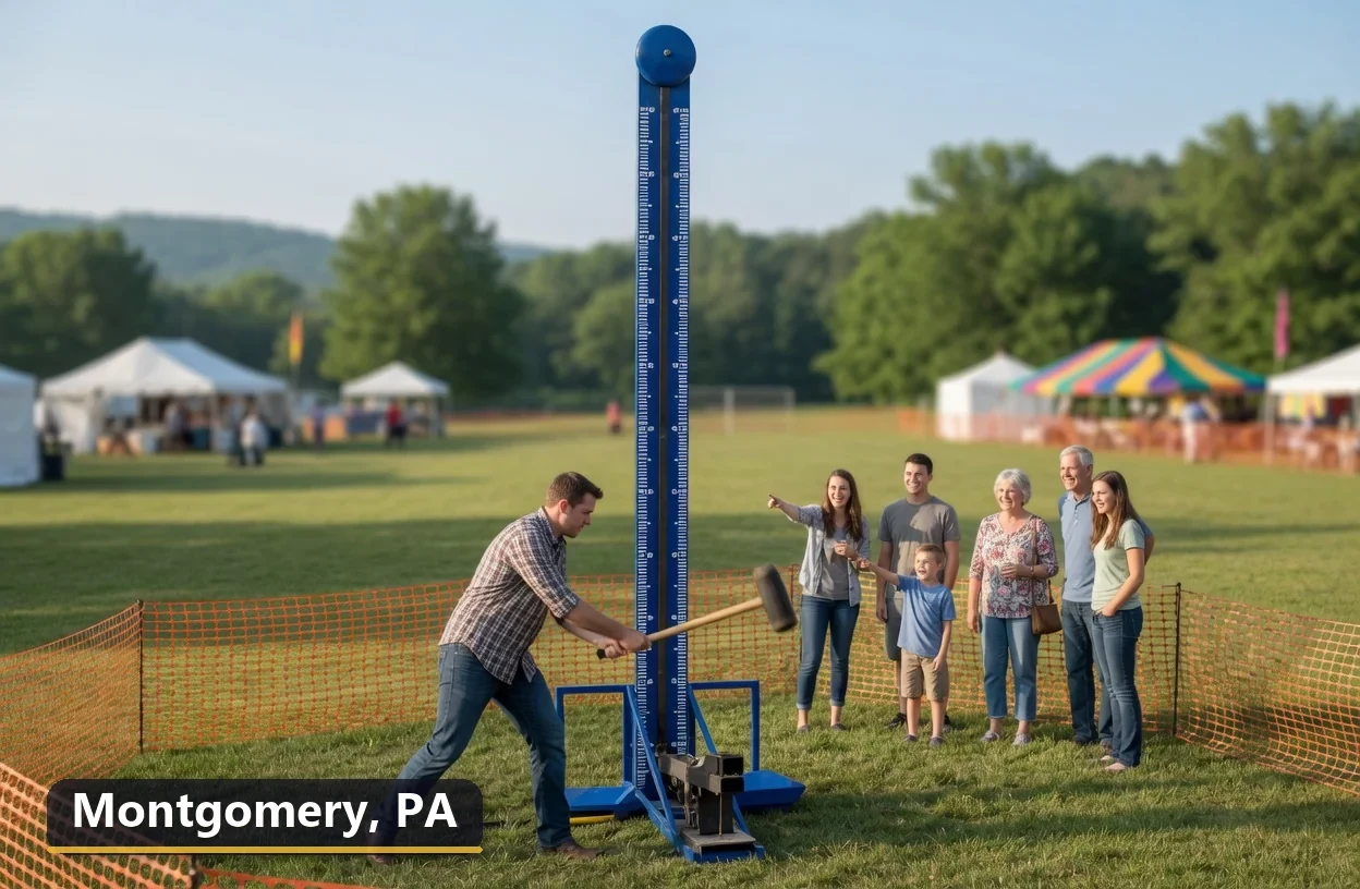 High striker carnival game rental in Montgomery, Pennsylvania for field days, parties and events