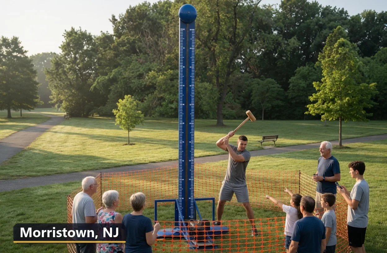 High striker carnival game rental in Morristown, New Jersey for field days, parties and events