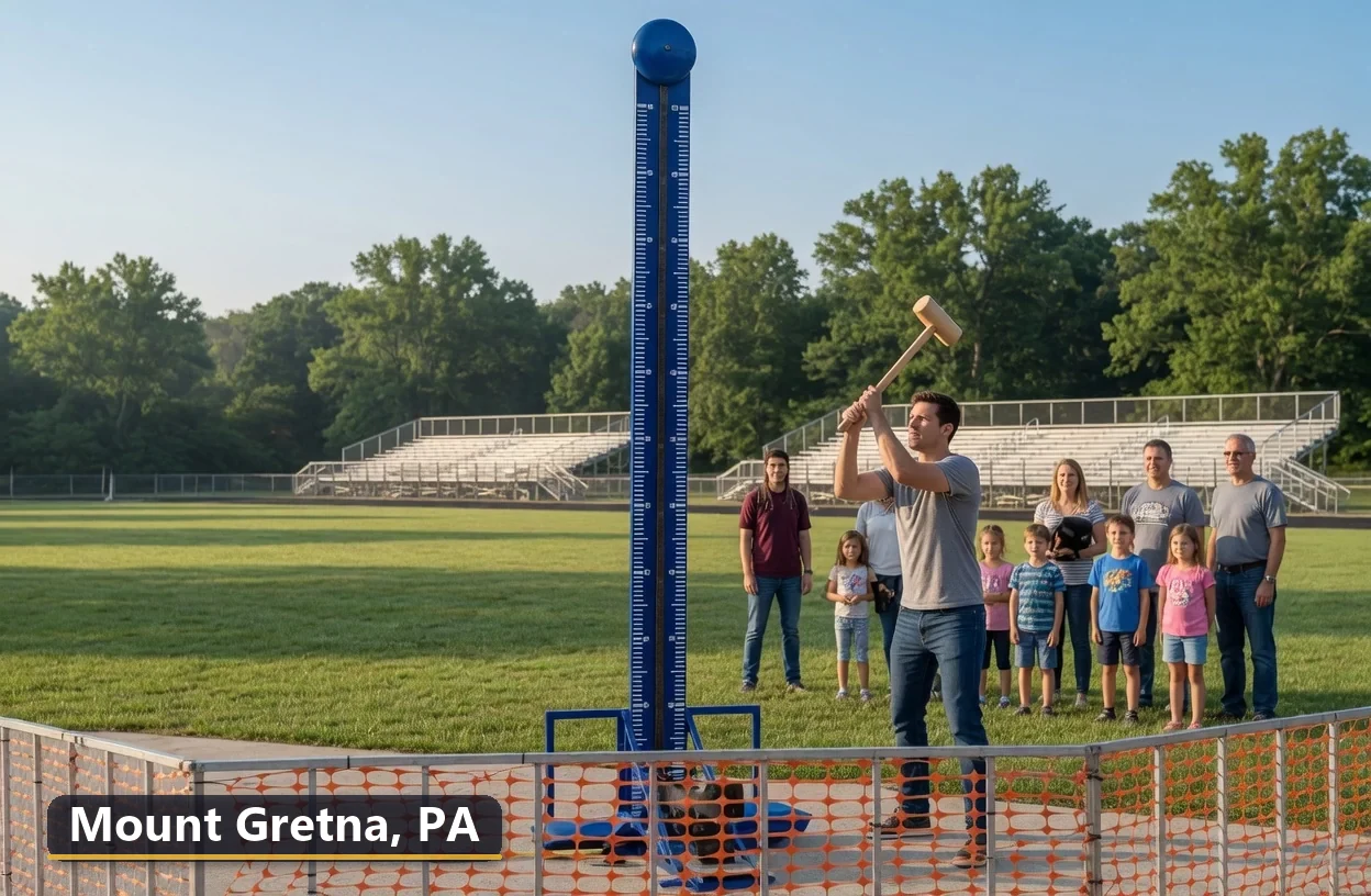 High striker carnival game rental in Mount Gretna, Pennsylvania for field days, parties and events