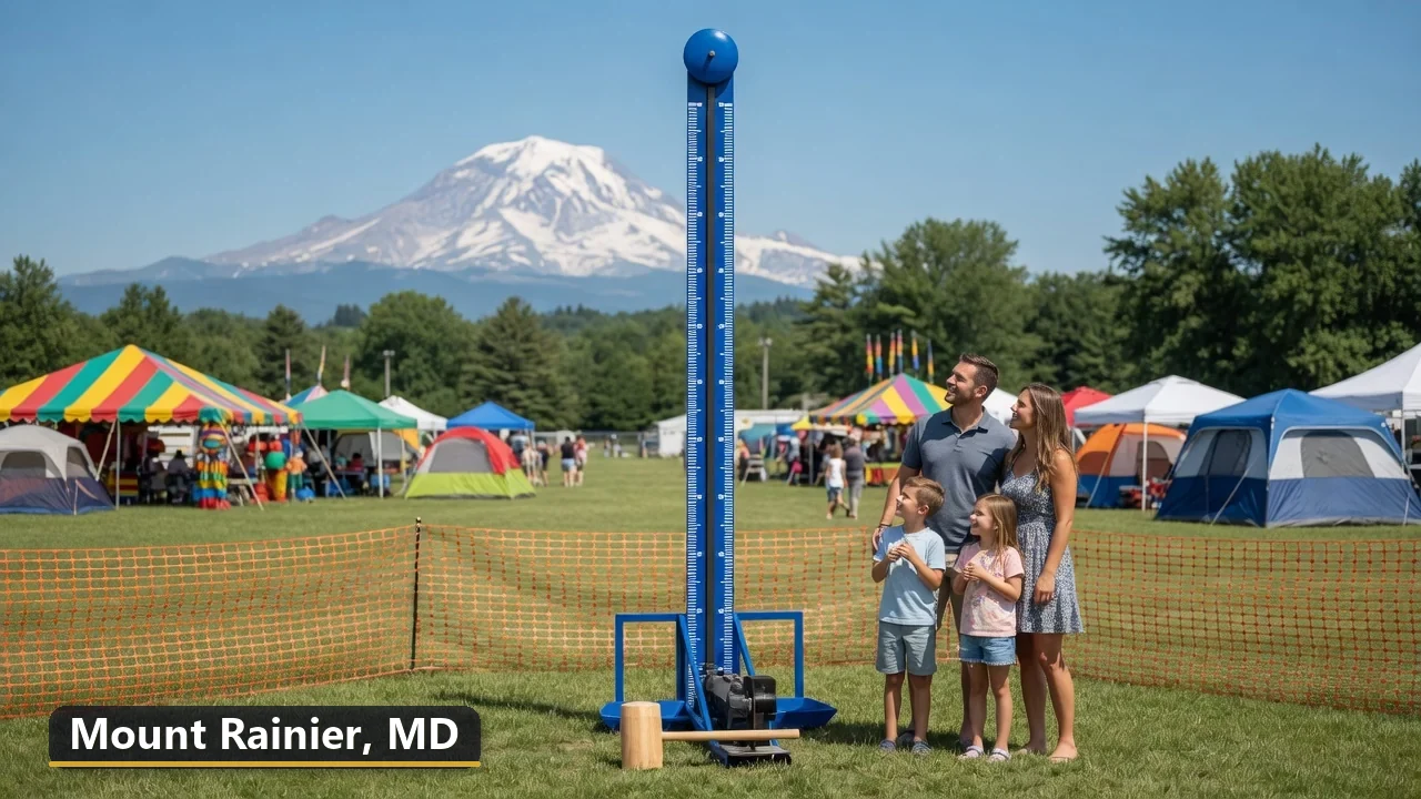 High striker carnival game rental in Mount Rainier, Maryland for field days, parties and events