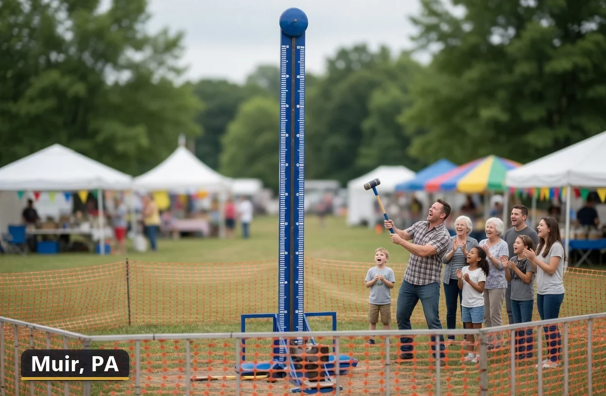 High striker carnival game rental in Muir, Pennsylvania for field days, parties and events