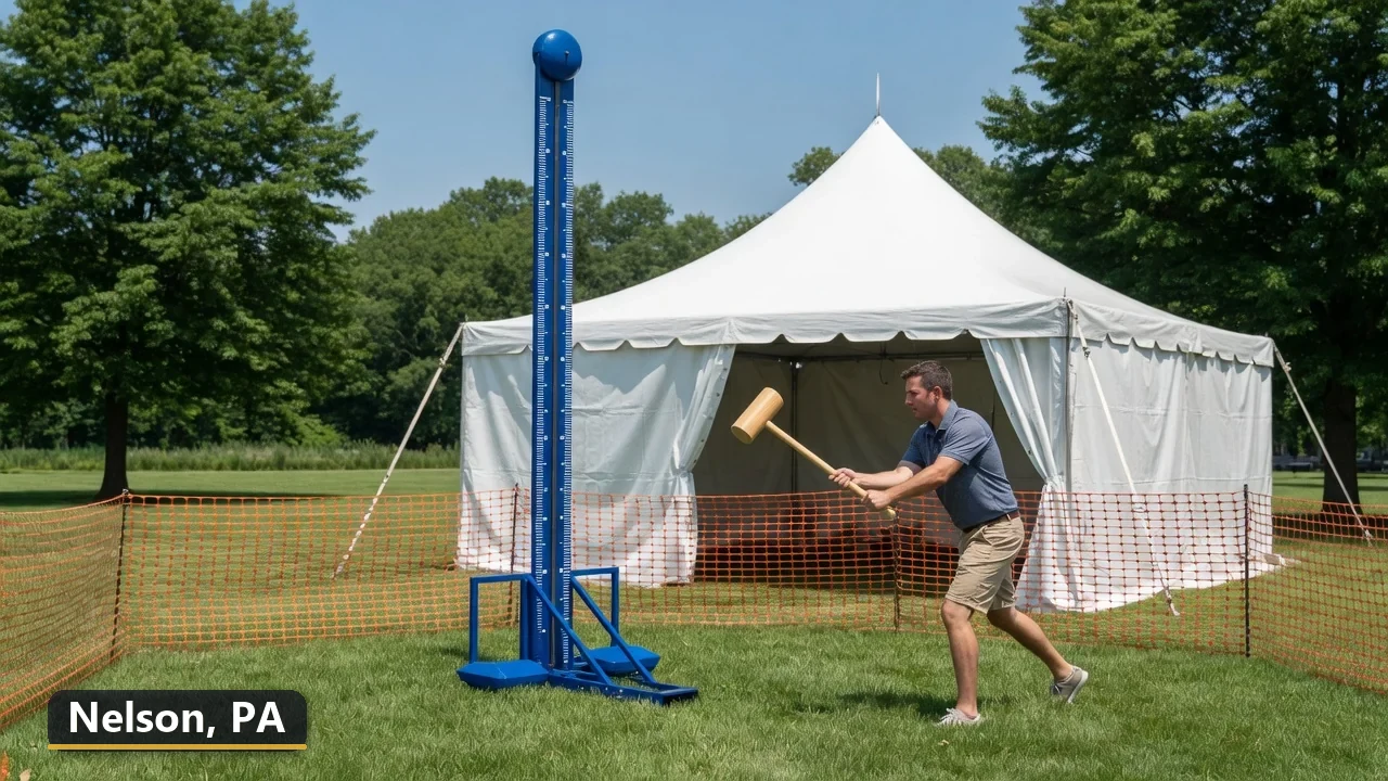 High striker carnival game rental in Nelson, Pennsylvania for field days, parties and events