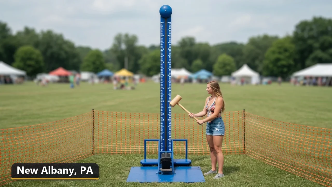 High striker carnival game rental in New Albany, Pennsylvania for field days, parties and events