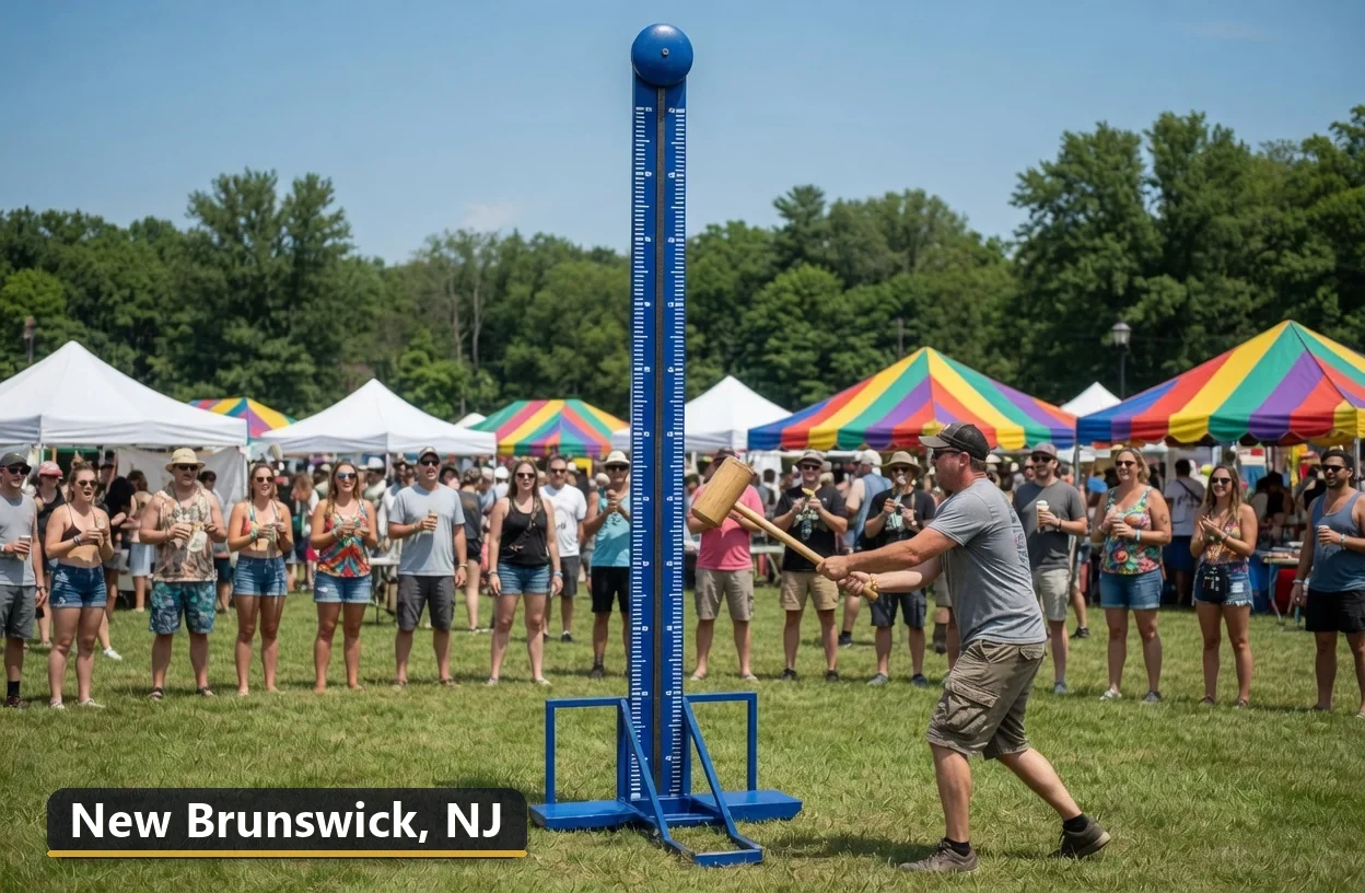High striker carnival game rental in New Brunswick, New Jersey for field days, parties and events