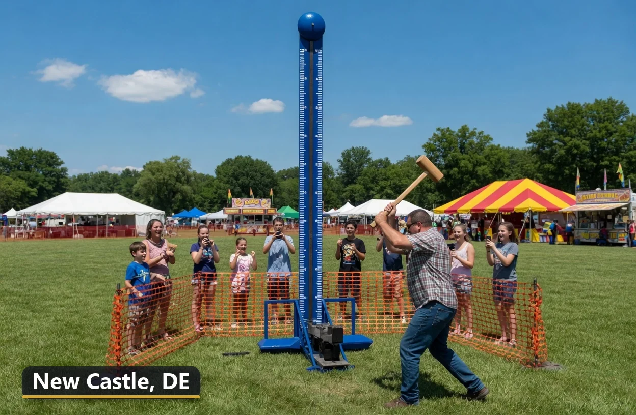 High striker carnival game rental in New Castle, Delaware for field days, parties and events
