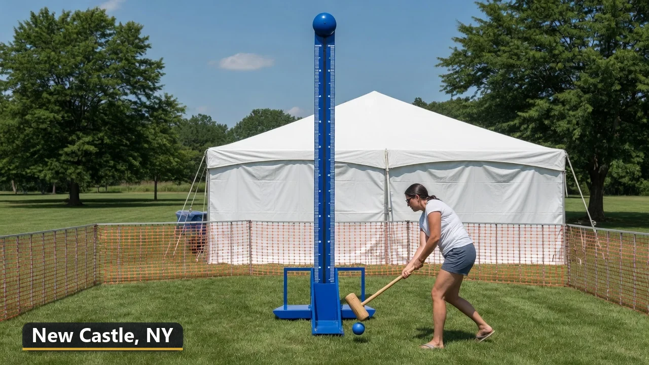High striker carnival game rental in New Castle, New York for field days, parties and events