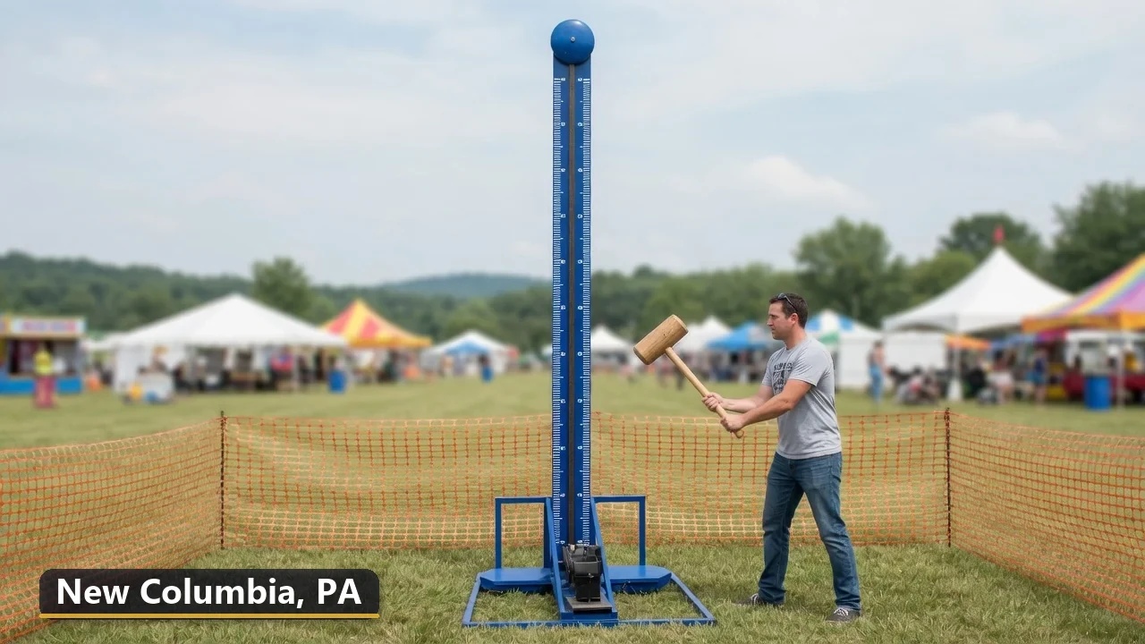 High striker carnival game rental in New Columbia, Pennsylvania for field days, parties and events