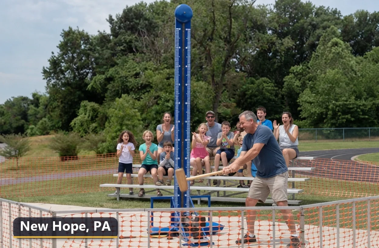 High striker carnival game rental in New Hope, Pennsylvania for field days, parties and events