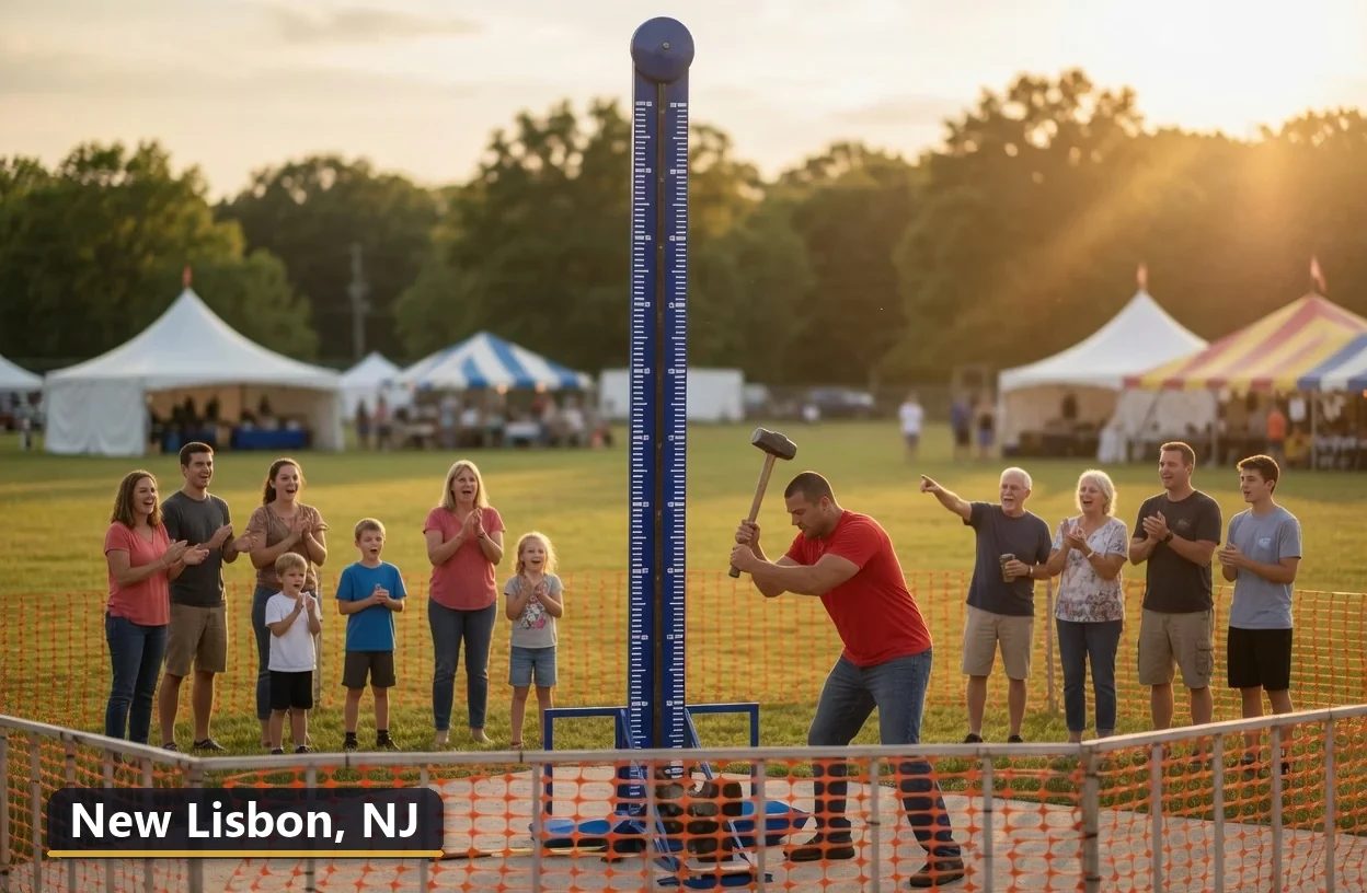 High striker carnival game rental in New Lisbon, New Jersey for field days, parties and events