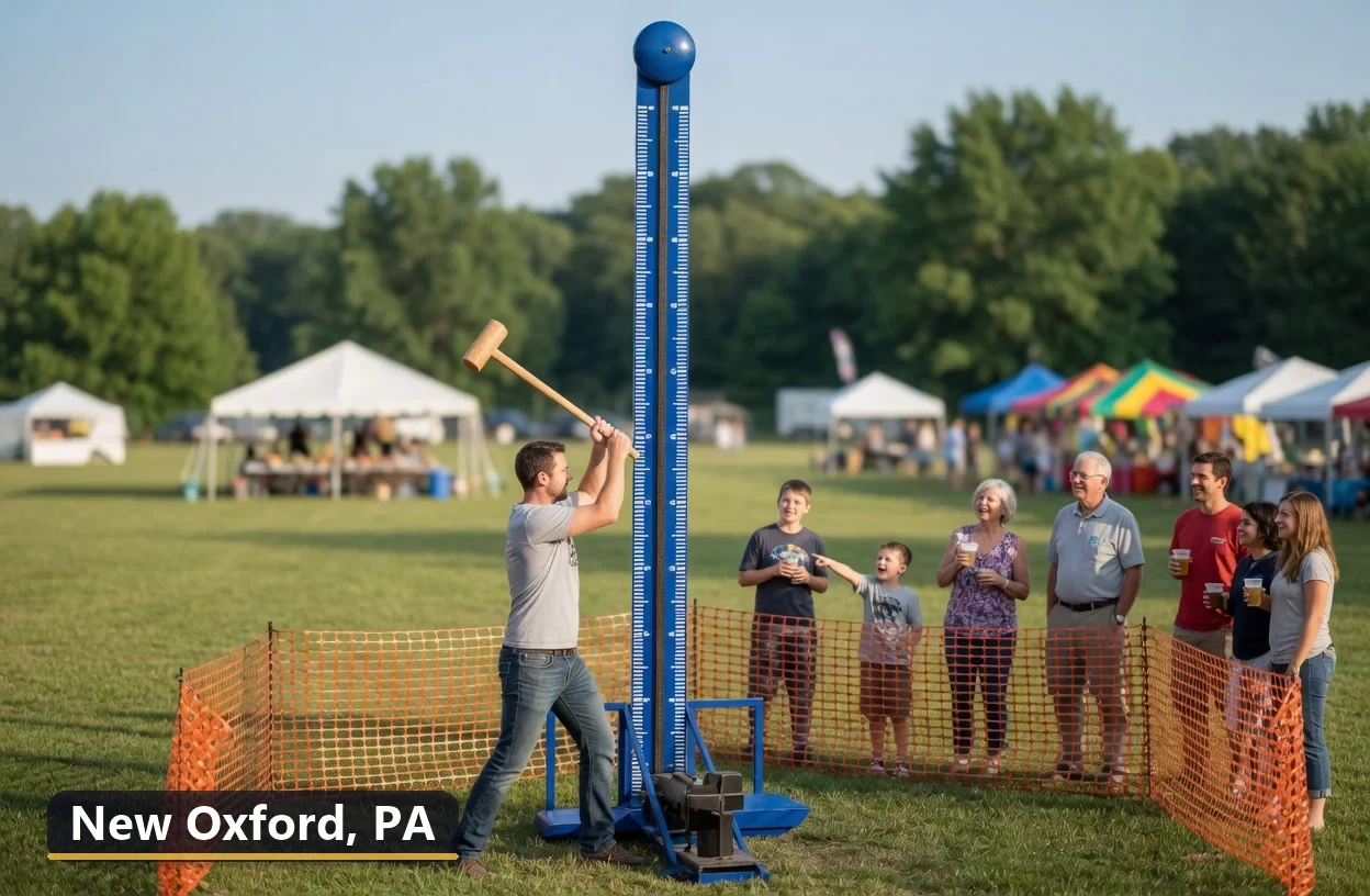 High striker carnival game rental in New Oxford, Pennsylvania for field days, parties and events