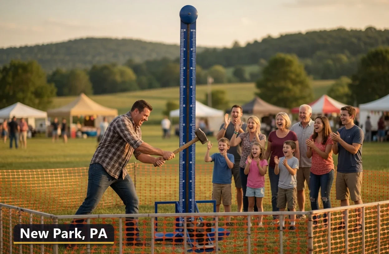 High striker carnival game rental in New Park, Pennsylvania for field days, parties and events