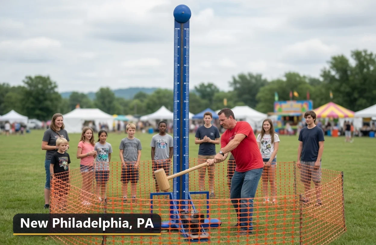 High striker carnival game rental in New Philadelphia, Pennsylvania for field days, parties and events