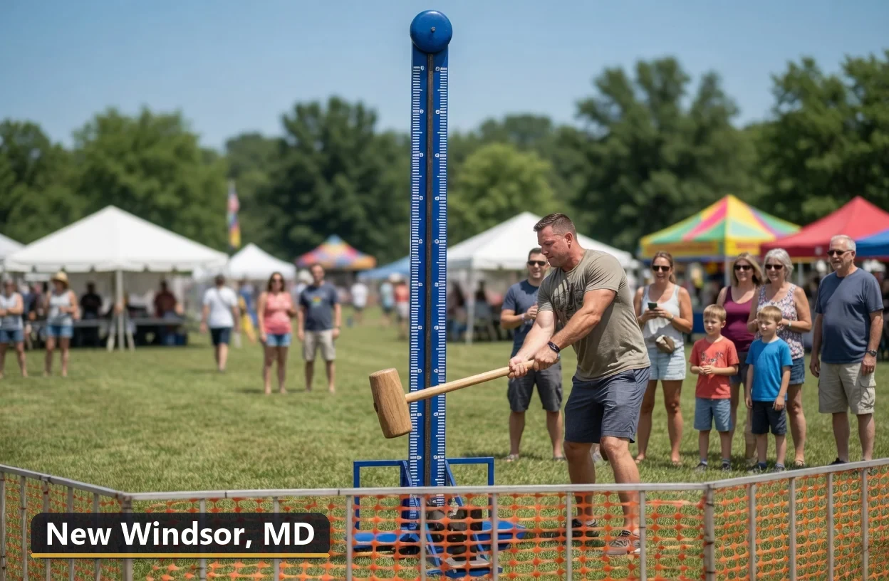 High striker carnival game rental in New Windsor, Maryland for field days, parties and events