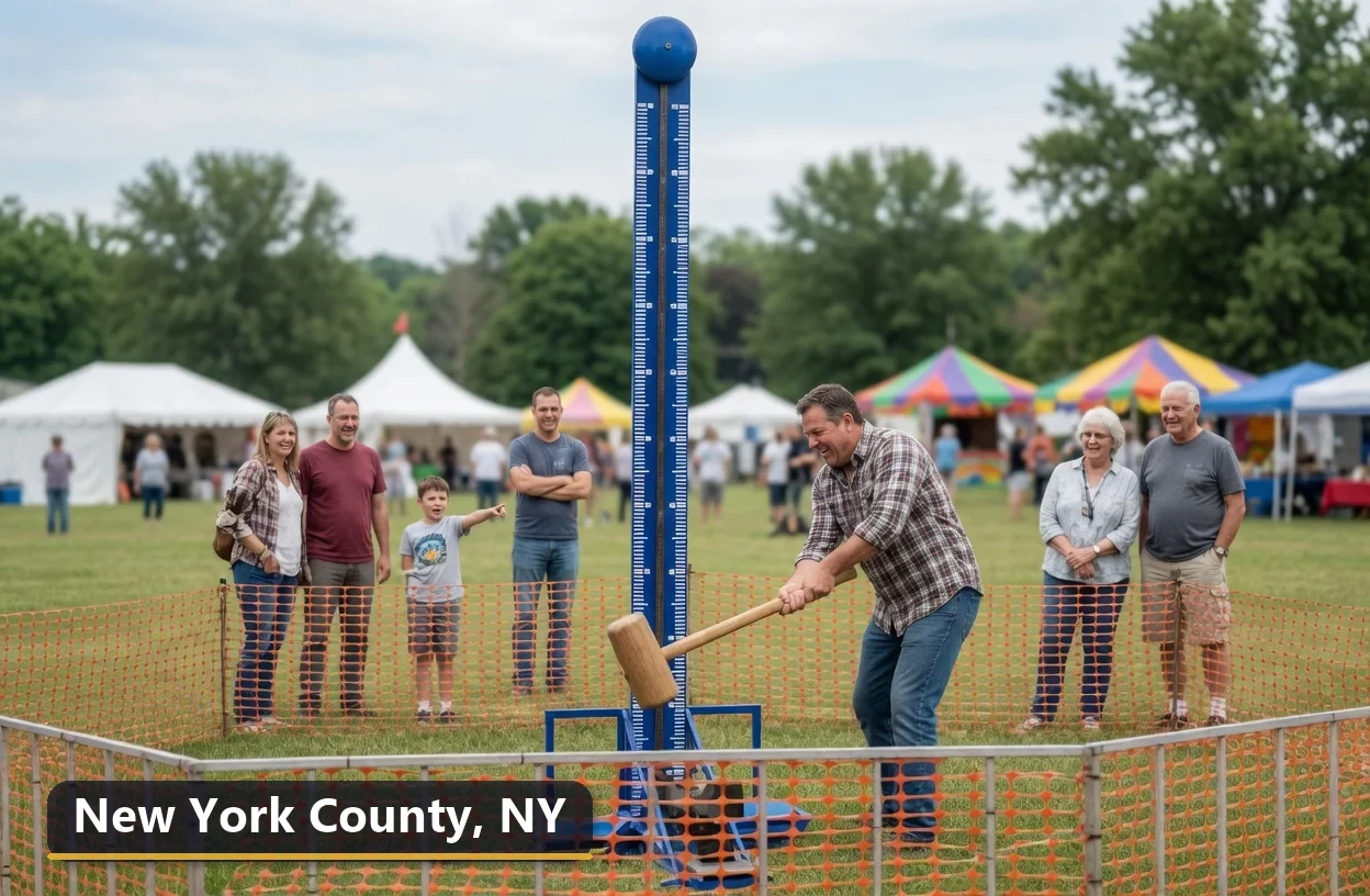 High striker carnival game rental in New York County, New York for field days, parties and events