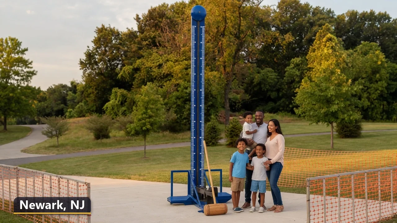 High striker carnival game rental in Newark, New Jersey for field days, parties and events