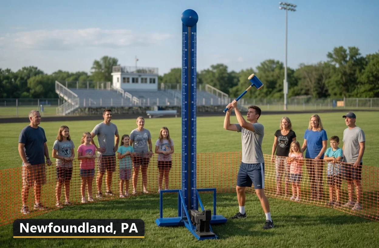High striker carnival game rental in Newfoundland, Pennsylvania for field days, parties and events