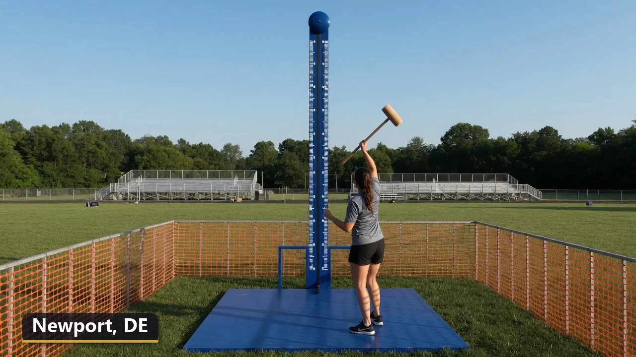 High striker carnival game rental in Newport, Delaware for field days, parties and events
