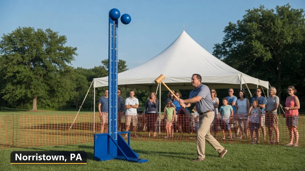 High striker carnival game rental in Norristown, Pennsylvania for field days, parties and events