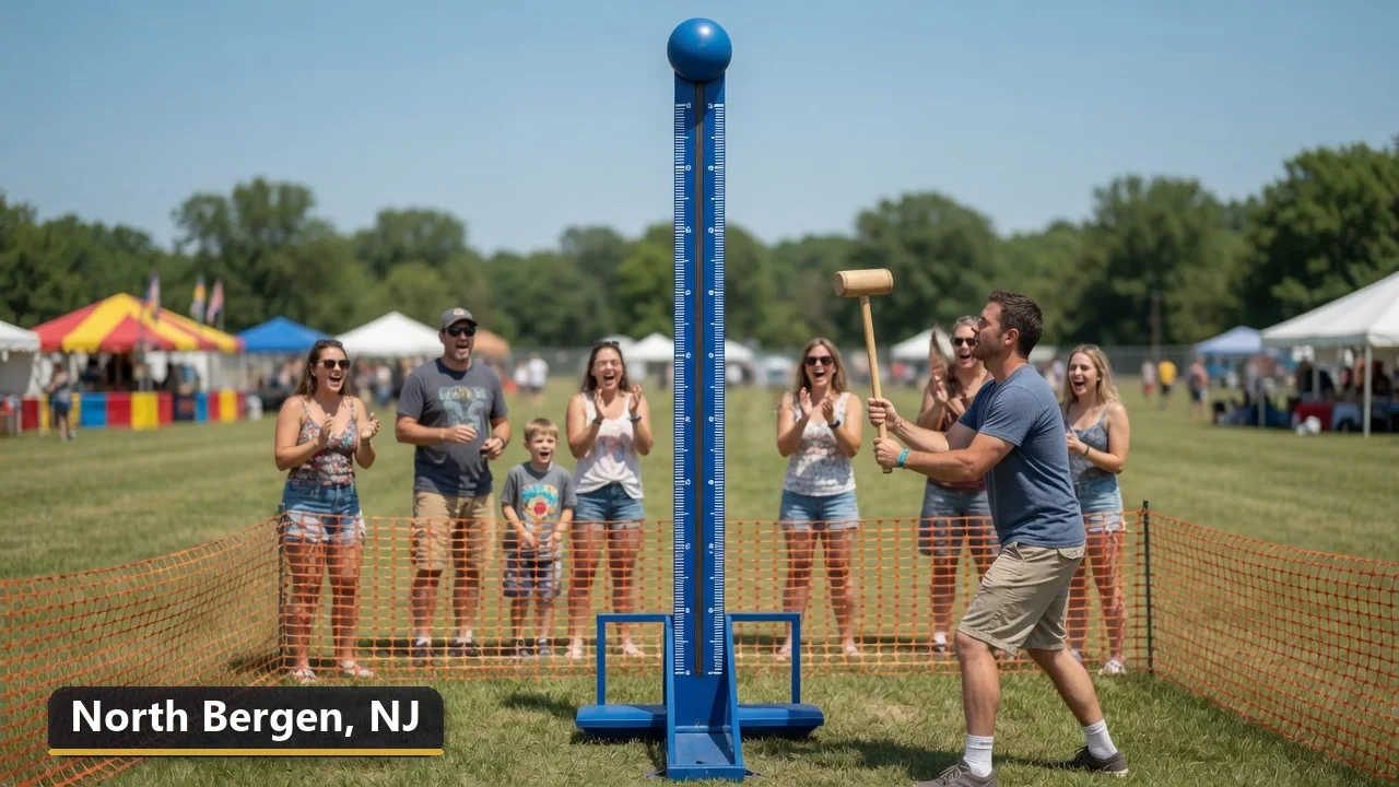 High striker carnival game rental in North Bergen, New Jersey for field days, parties and events