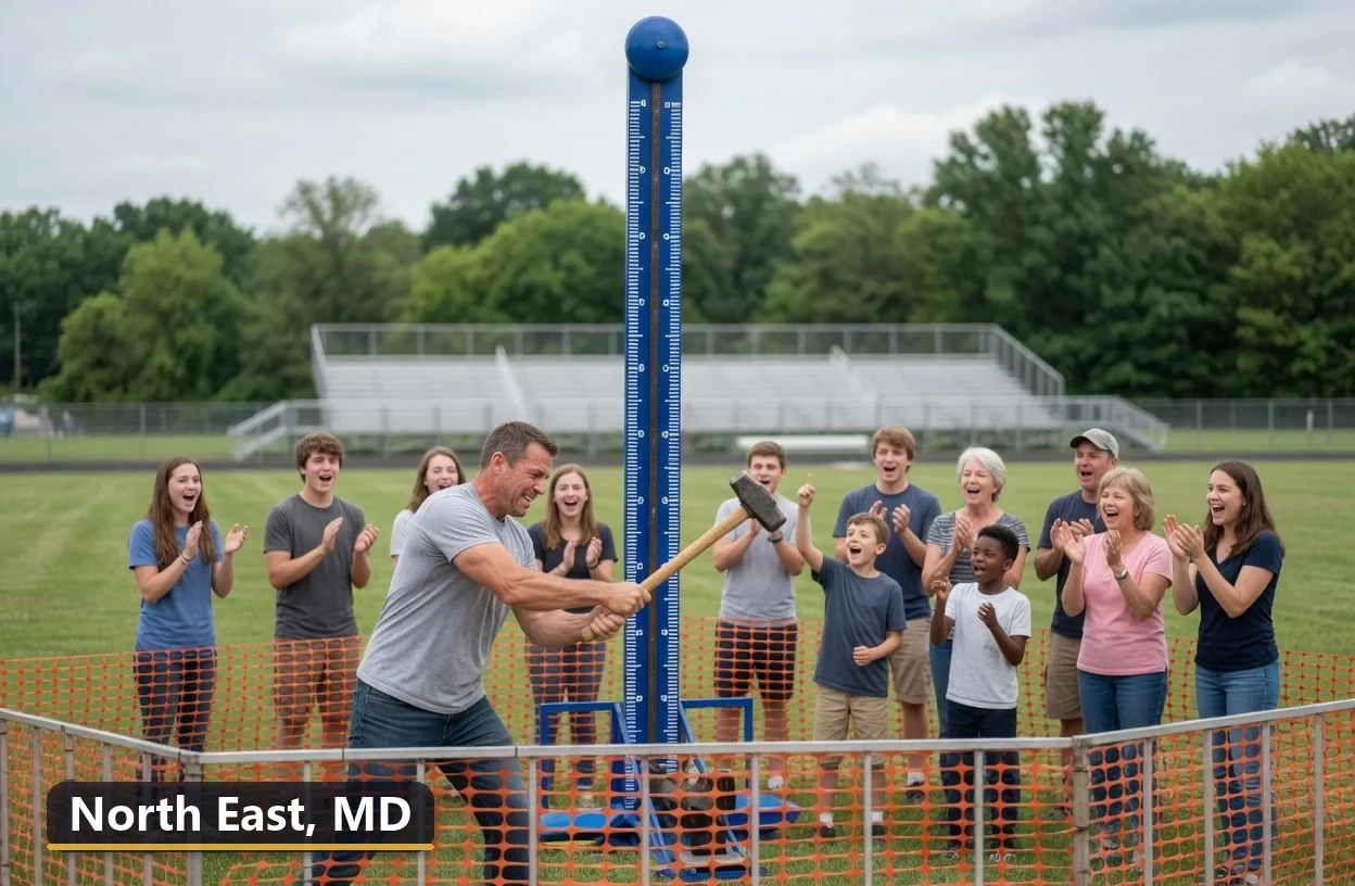High striker carnival game rental in North East, Maryland for field days, parties and events