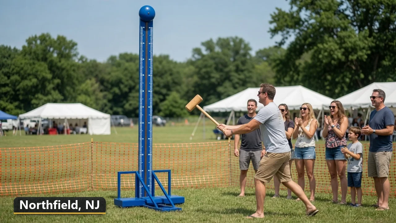 High striker carnival game rental in Northfield, New Jersey for field days, parties and events