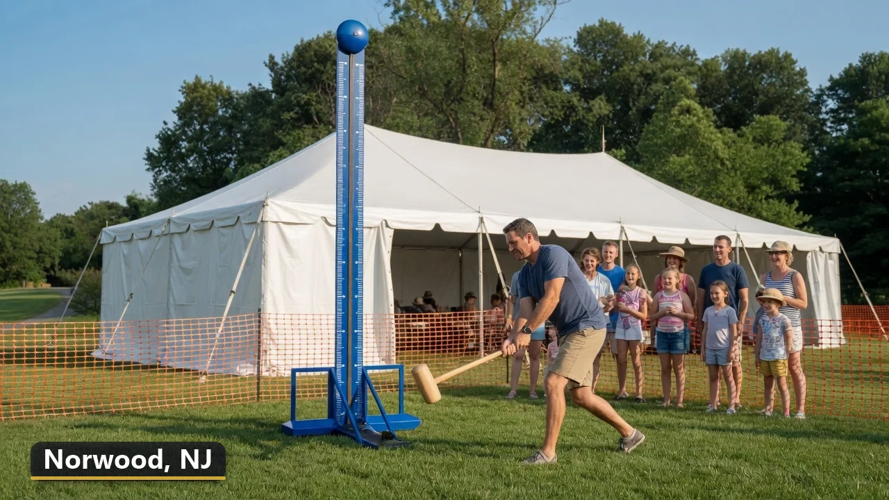 High striker carnival game rental in Norwood, New Jersey for field days, parties and events