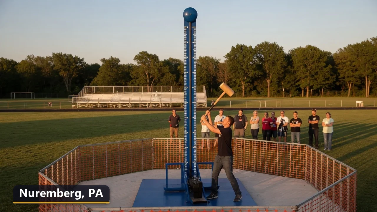 High striker carnival game rental in Nuremberg, Pennsylvania for field days, parties and events