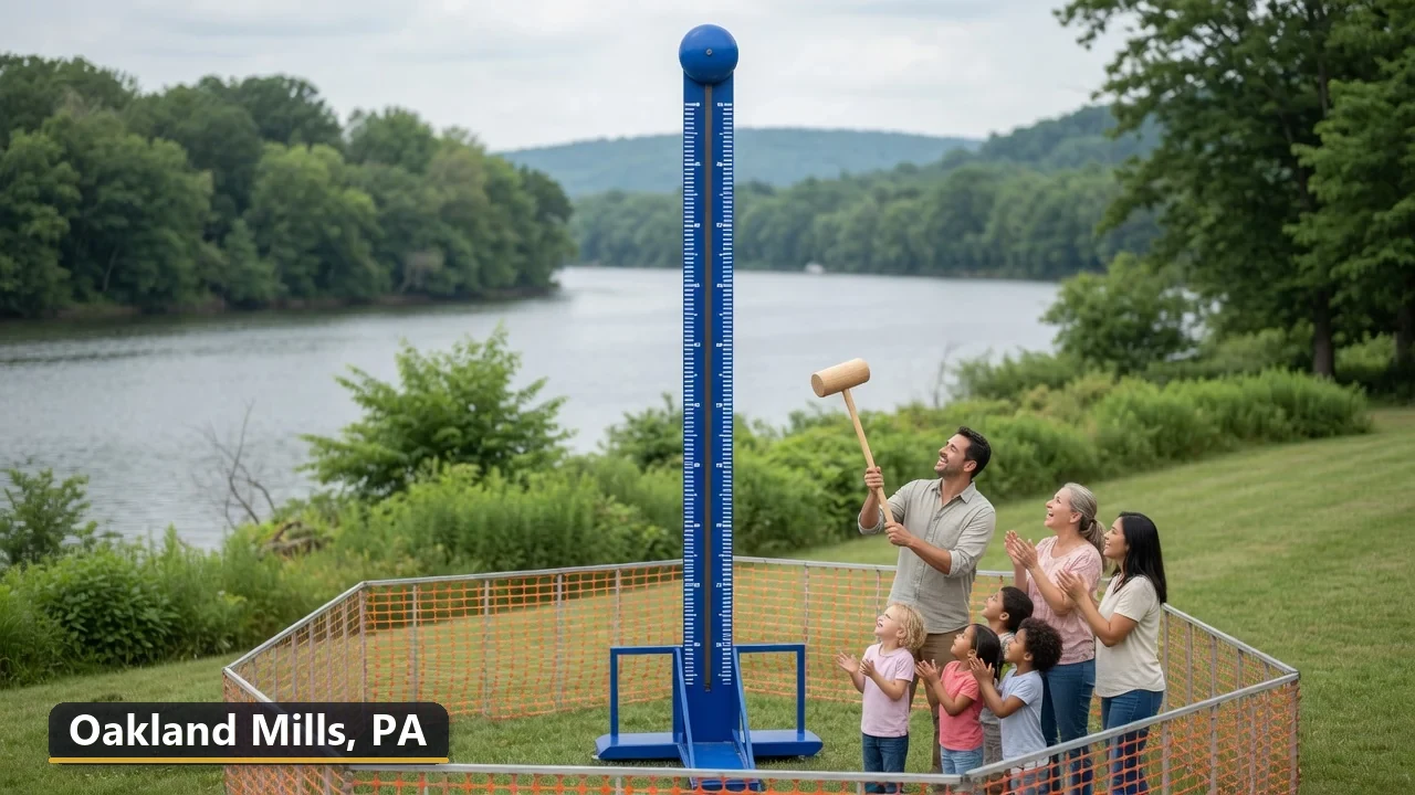 High striker carnival game rental in Oakland Mills, Pennsylvania for field days, parties and events