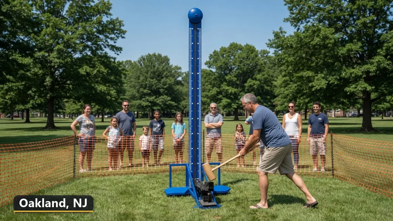 High striker carnival game rental in Oakland, New Jersey for field days, parties and events