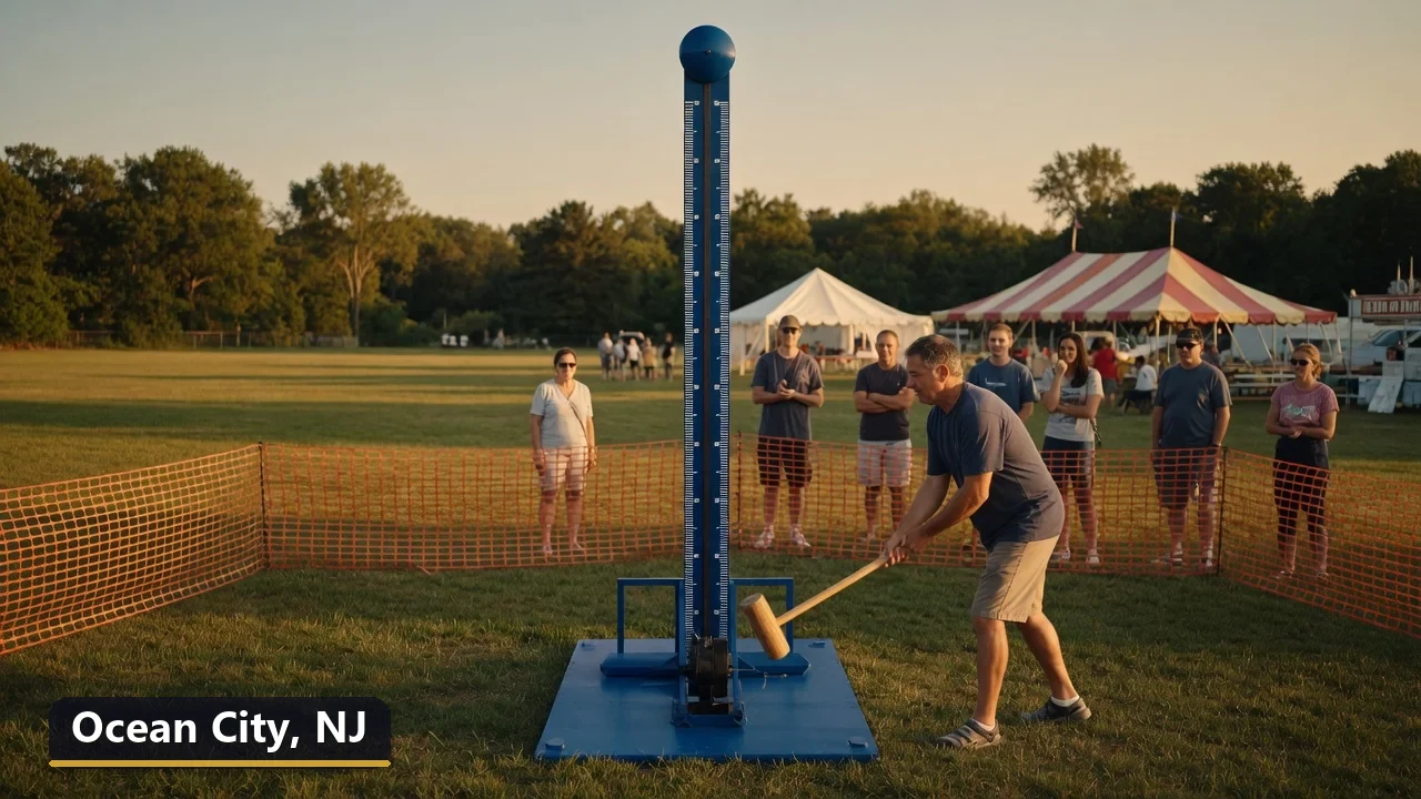 High striker carnival game rental in Ocean City, New Jersey for field days, parties and events