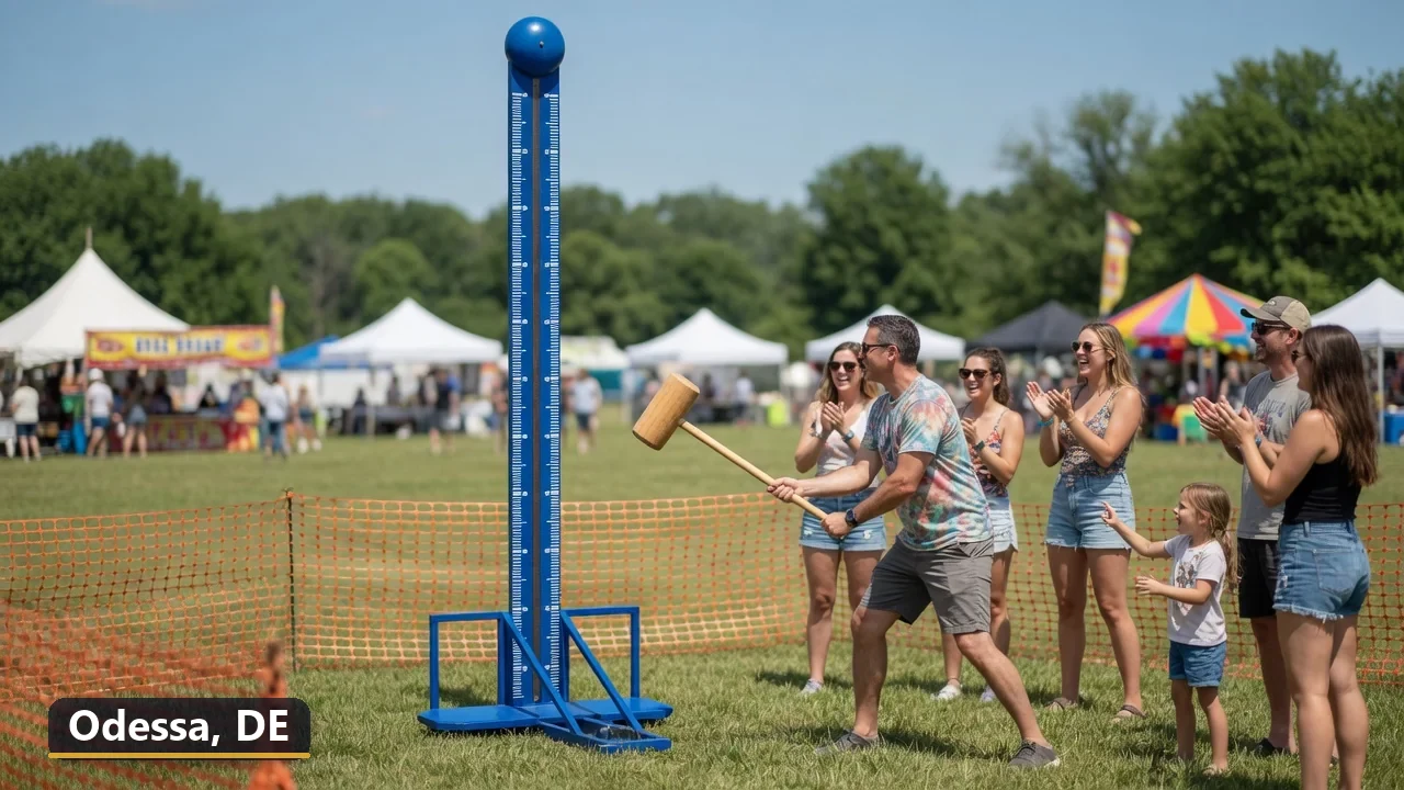 High striker carnival game rental in Odessa, Delaware for field days, parties and events