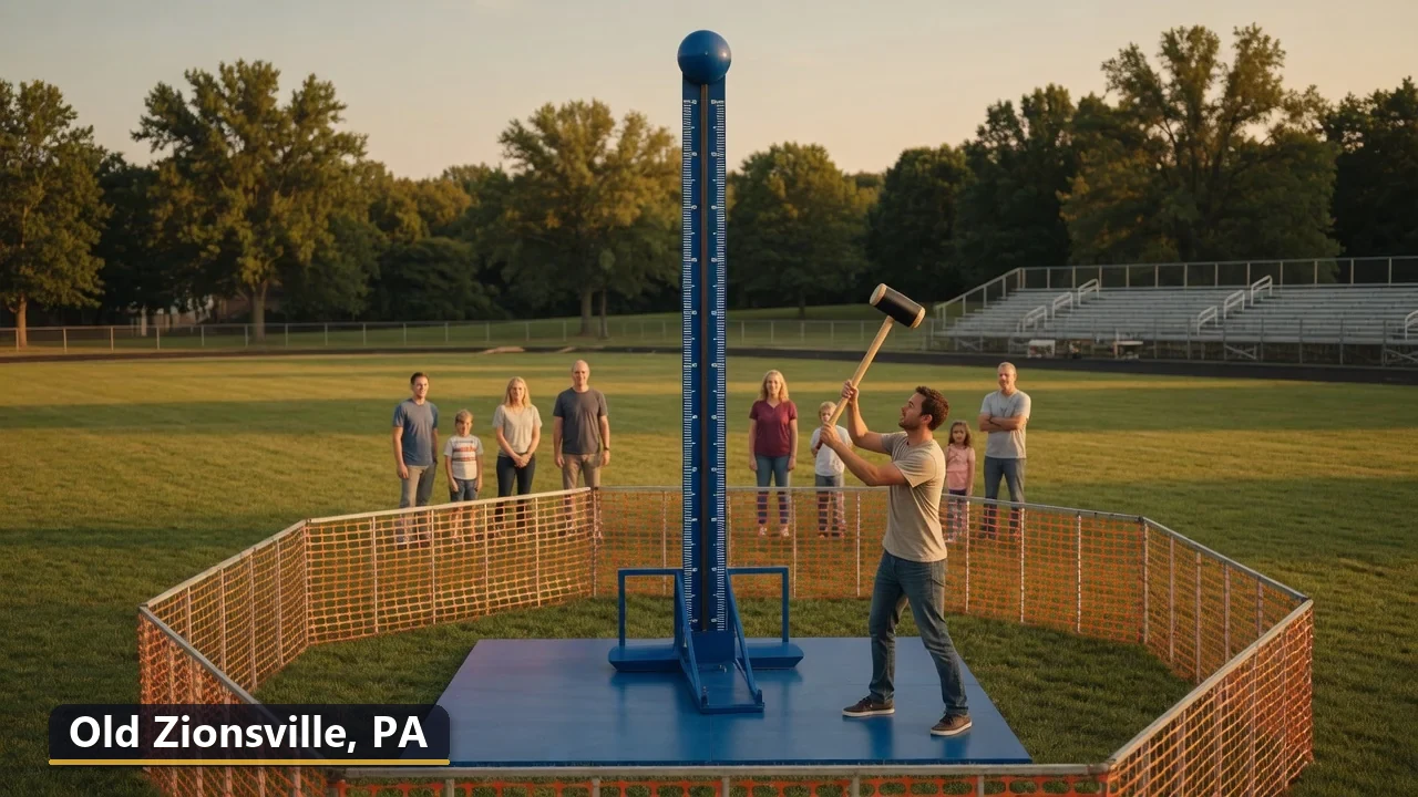 High striker carnival game rental in Old Zionsville, Pennsylvania for field days, parties and events