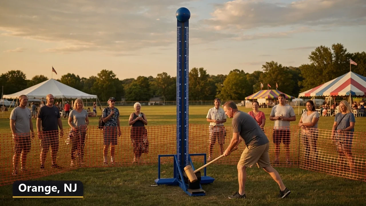 High striker carnival game rental in Orange, New Jersey for field days, parties and events