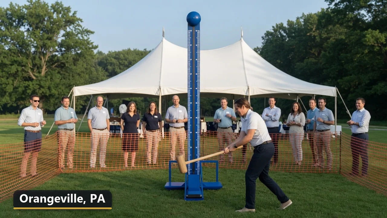 High striker carnival game rental in Orangeville, Pennsylvania for field days, parties and events